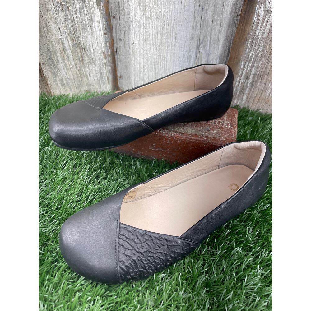 Xero Shoes Phoenix Barefoot Ballerina Black Leather Flats Women's Shoes 7.5